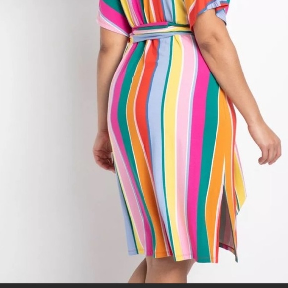 Eloquii Wrap Around Dress in Liquid Rainbow - Picture 12 of 12